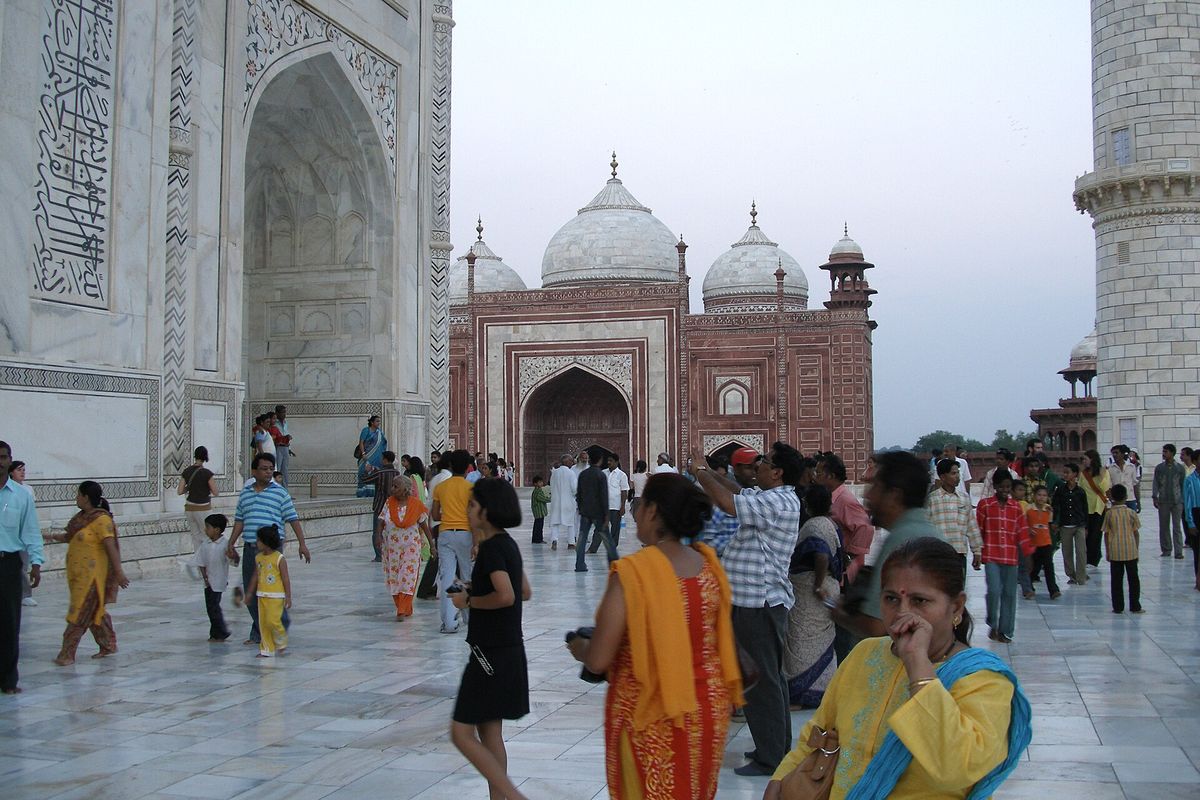 Visitors at the Taj Mahal, Agra
